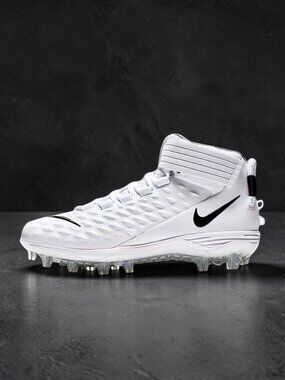 Nike Force Savage Pro 2 Mid Men Size 12 Football Cleats White Black AH4000-100